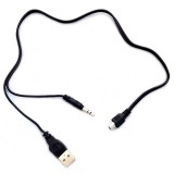 Сдвоенный кабель USB-AUX на miniUSB