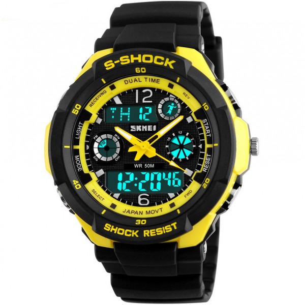 Купить спортивные водонепроницаемые противоударные часы S-SHOCK для туризмаи активного отдыха