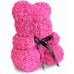 Медведь из бутонов роз с лентой (40 см.) + подарочная коробка