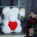 Подарочный мишка из бутонов роз с сердцем (40 см.)