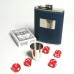 Игровой подарочный набор: шахматы, фляга, стакан, карты, кости